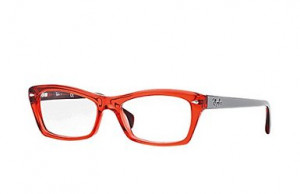 Ray Ban Optical Women 39 s Rx5255 Shiny Transparent Red Frame Plastic