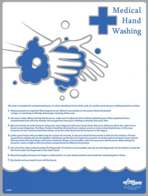 Medical Hand Washing Poster Laminated #OSP852