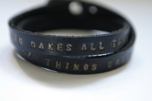 Unisex Men Women Custom engraved bracelet - Quote ,words wrap