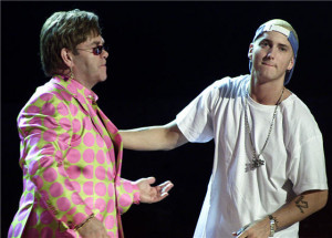 Elton John and Eminem go way back. This shot was taken at the 2001 ...