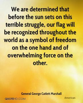 We are determined that before the sun sets on this terrible struggle ...