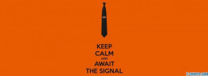 geek quote keep calm and await the signal facebook cover for timeline