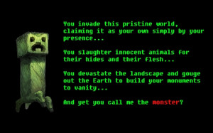 text monster creeper minecraft 1440x900 wallpaper