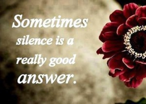 sometimes silence is the answer and sometimes silence gives the ...