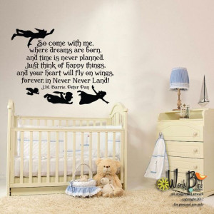 ... Me - Peter Pan quote - Vinyl Wall Decal Sticker Art childrens decal