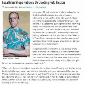 Guy Quotes Pulp Fiction and Foils a Robbery