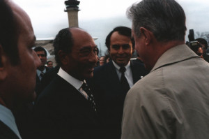 President Anwar Sadat of Egypt is welcomed by Secretary of State Cyrus ...