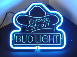 Bud Light George Strait Neon Bar Mancave Sign