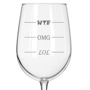 Funny sayings that are at home on wine glasses