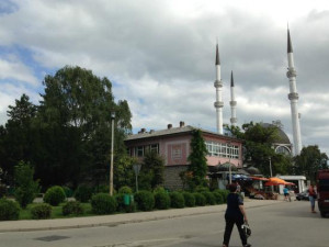 Sanski Most Photo Here the Hamza bey Mosque sits behind the building