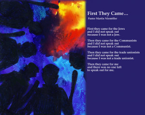 First They Came For The Jews / Martin Niemöller. Artwork: Liz Elsby