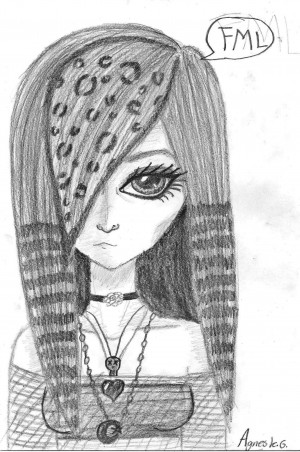 Cute Emo Animal Drawings