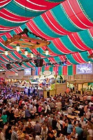 Crowded beer tent at the Stuttgart Beer Festival Schwabenwelt