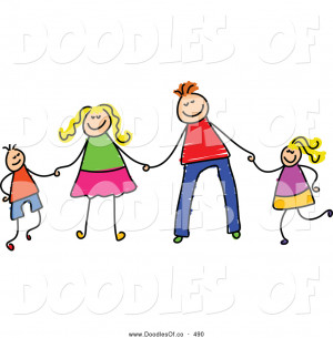 Happy Family Clip Art Cool Vector Clipart Of A Childs Sketch Stick ...