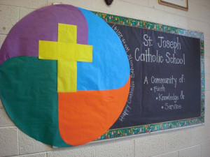 ... bulletin board I created for the entrance of the school to celebrate