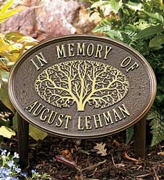 Memorial Tree Markers Plaques