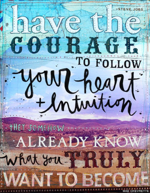 Heart and Intuition 8 x 10 paper print - Steve Jobs quote ...