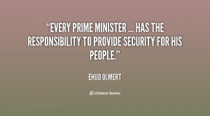 Every prime minister ... has the responsibility to provide security ...