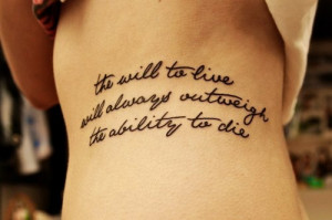 Long Black Quote Tattoos for Girls on Side - Beautiful Quote Tattoos ...
