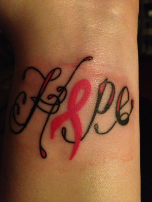 HOPE breast cancer tattoo on my left wrist Tattoos | tattoos picture ...