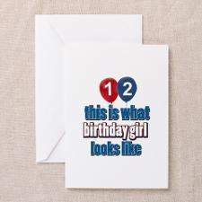 12 year old birthday girl designs Greeting Cards ( for