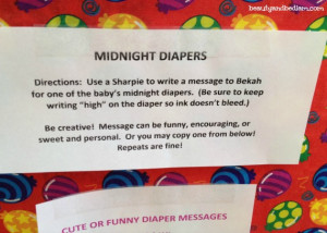 Surviving Midnight Diapers (Baby Shower Idea)