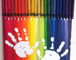 Melted Crayon Art - Baby Handprints