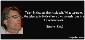 Talent in cheaper than table salt. What separates the talented ...