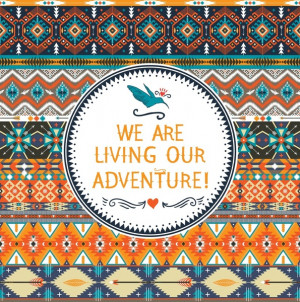 seamless colorful tribal pattern with geometric elements and quotes ...