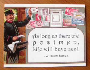 Zesty French Postman with quote postcard set, pack of 5