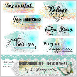 Word Art - PNG - Posiitve quotes