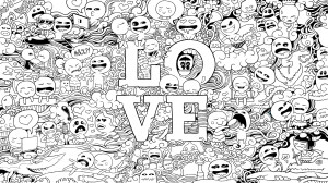 love, february, doodles, wallpapers, freebie, wallpaper, black, white