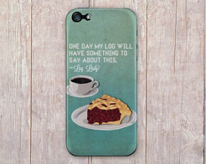 Twin Peaks Coffee and pie iPhone Ca se, Log Lady Quote iphone cover ...
