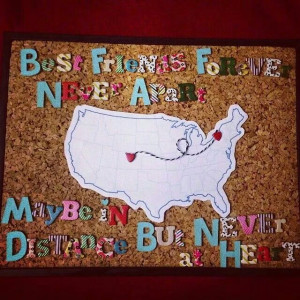 ... Michaels #crafts #gift #bestfriends #moving #quotes #hearts #map