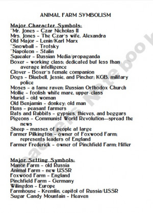 Animal Farm match up. I'll never forget this or the symbolism for the ...