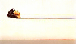 Meanwhile...I love this one. Minimalist bathtub with a little cranium ...