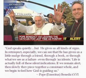 Pope (Emeritus) Benedict XVI on Signs