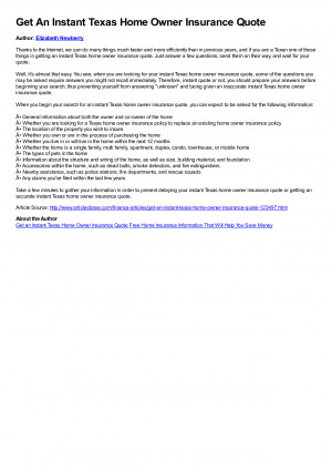 Get-An-Instant-Texas-Home-Owner-Insurance-Quote. Document Sample