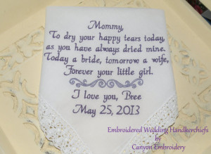 Mother of the Bride - To Dry Your Happy Tears - Embroidered Wedding ...