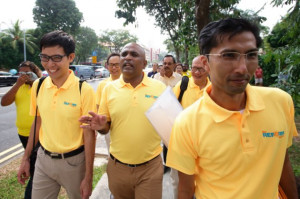 Raffles Institution on September 1, 2015 in Singapore. Nomination day ...