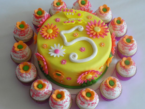 WASC Cake covered in mmf with gumpaste flowers and butterfly, with ...