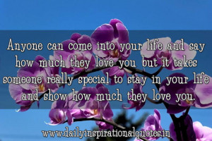 Anyone Can Come Into Your Life and say how much they love you but it ...