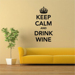 Wall Sticker Quotes, Keep Calm and Drink Wine