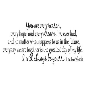 The Notebook quote - You are every reason