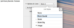 Press the Plus button to create a new List Style.