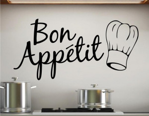 Details about WALL ART STICKER QUOTE BON APPETIT DINING ROOM KITCHEN