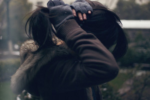 alone, black hair, girl, sad