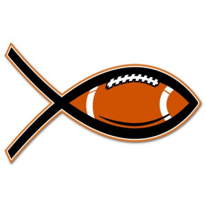 Christian Fish Football car bumper sticker