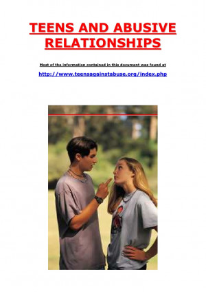 Teen Abusive Relationships Quotes Teen Relationship Abuse