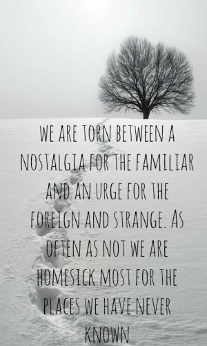 We are torn between a nostalgia for the familiar and an urge for the ...
